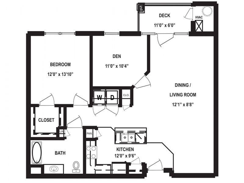 One Bedroom and Two Bedroom Apartment Floor Plans